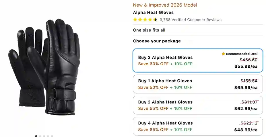 Alpha Heat Gloves price